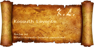 Kossuth Levente névjegykártya